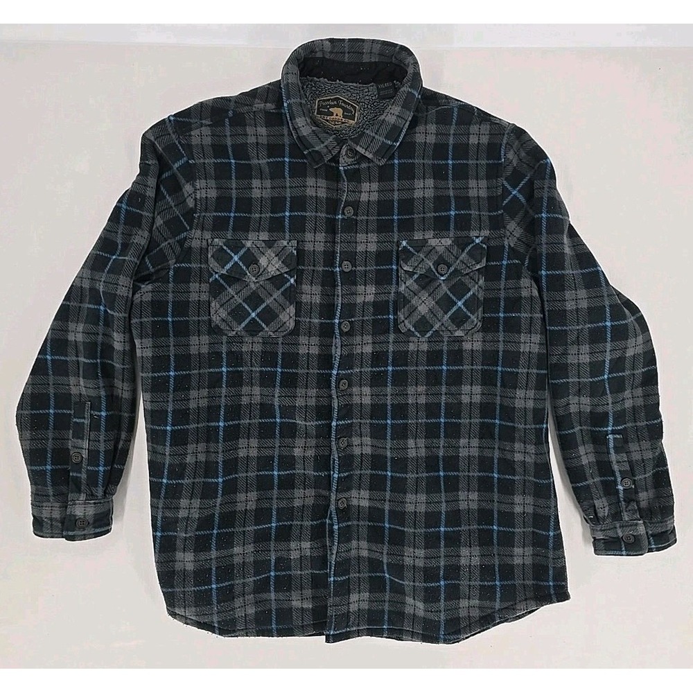 Freedom Foundry‎ Men's Large Flannel Jacket Fleece Lined Sz XXL Blue Black